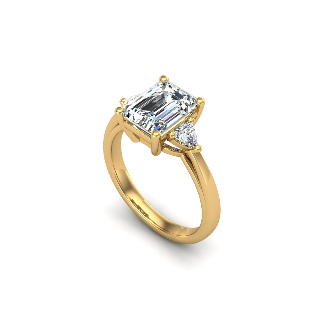 Vanessa Emerald Three-Stone Engagement ring